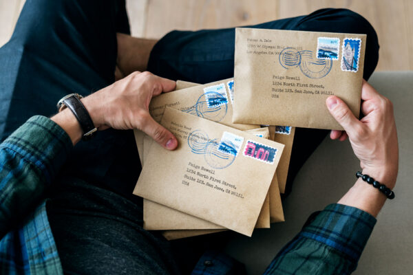Foto di persona che riceve posta attraverso la sua domiciliazione postale a Bologna